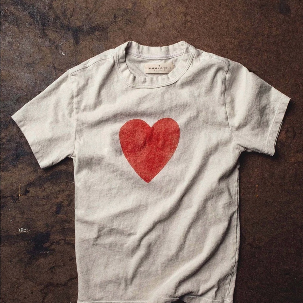 imogene + willie Red Heart White Tee
